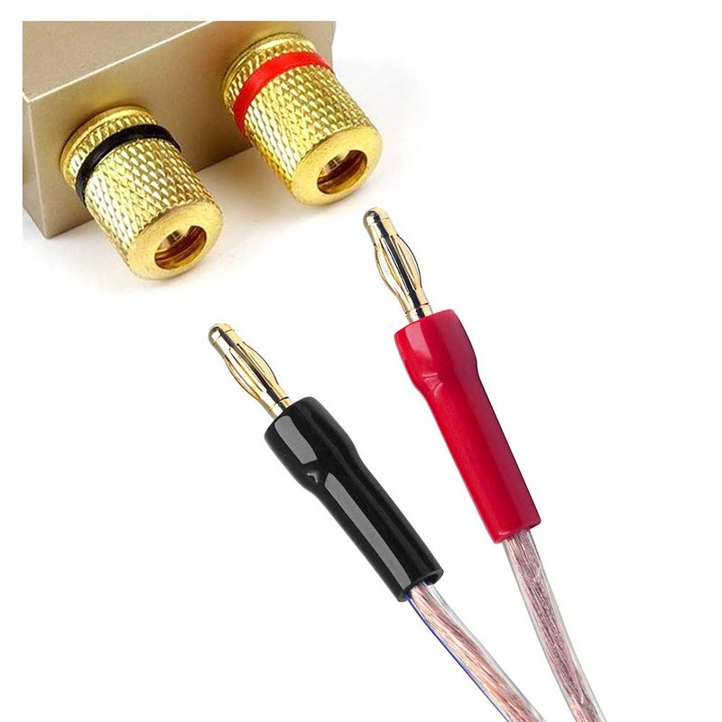 VCELINK 4mm Speaker Banana Plugs-Open Screw Type, Insulated 24K Gold Plated Speaker Wire Banana Plugs Connectors (5 Pairs(10 pcs)) - Image 5